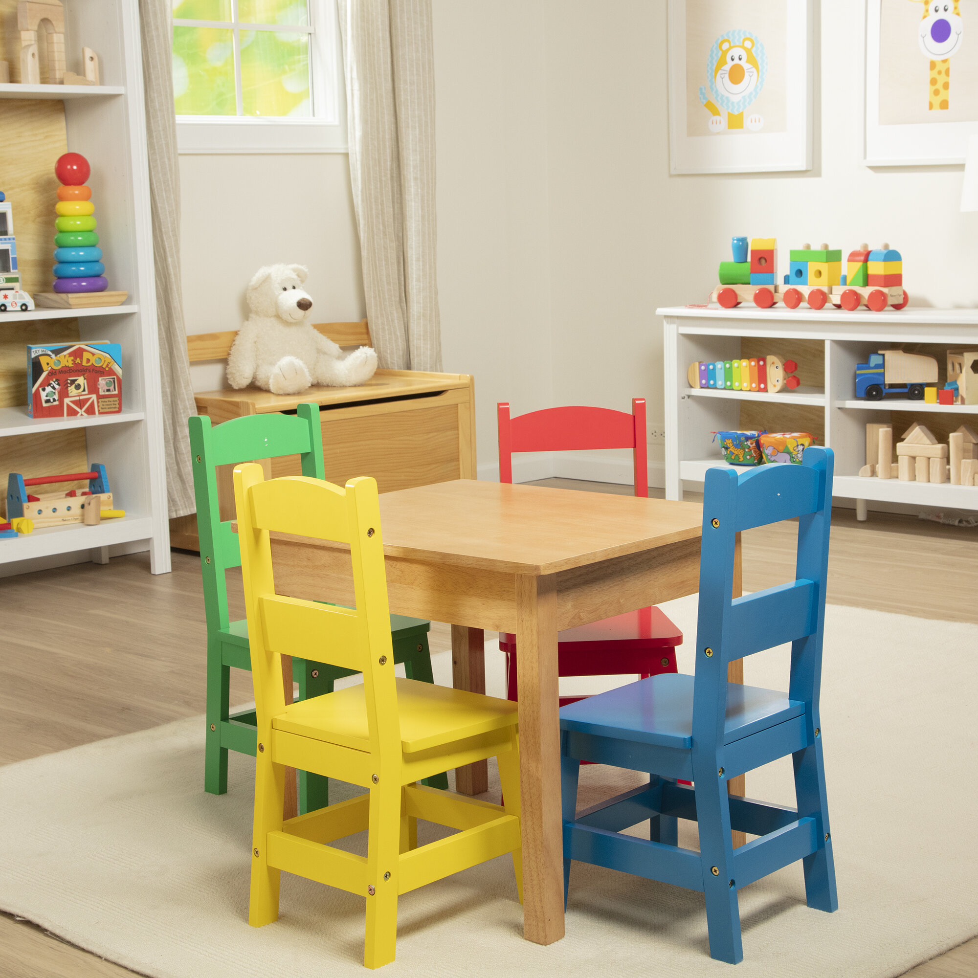 wooden activity table for kids
