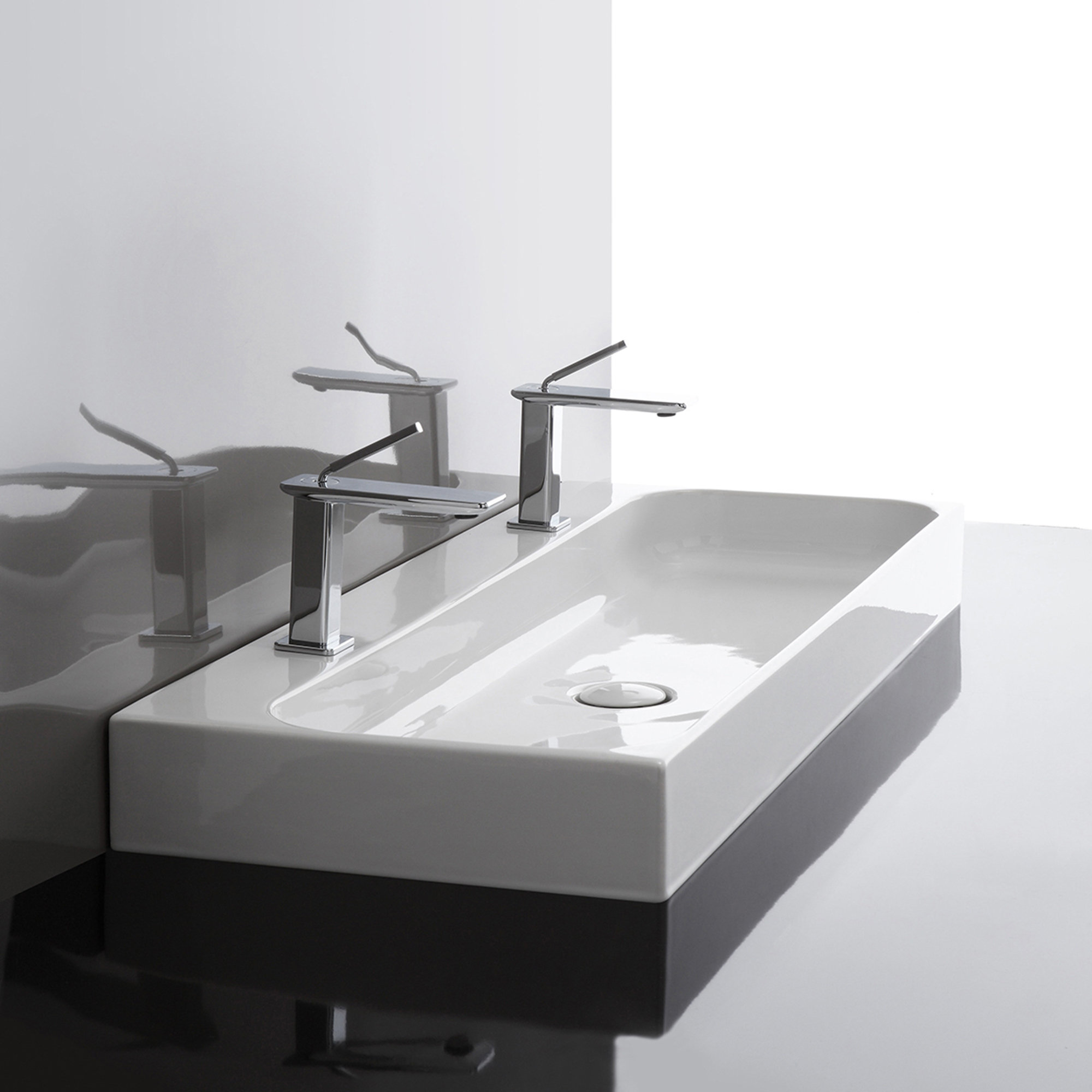 Ws Bath Collections Unit Ceramic 40 Wall Mount Bathroom Sink With Overflow Wayfair