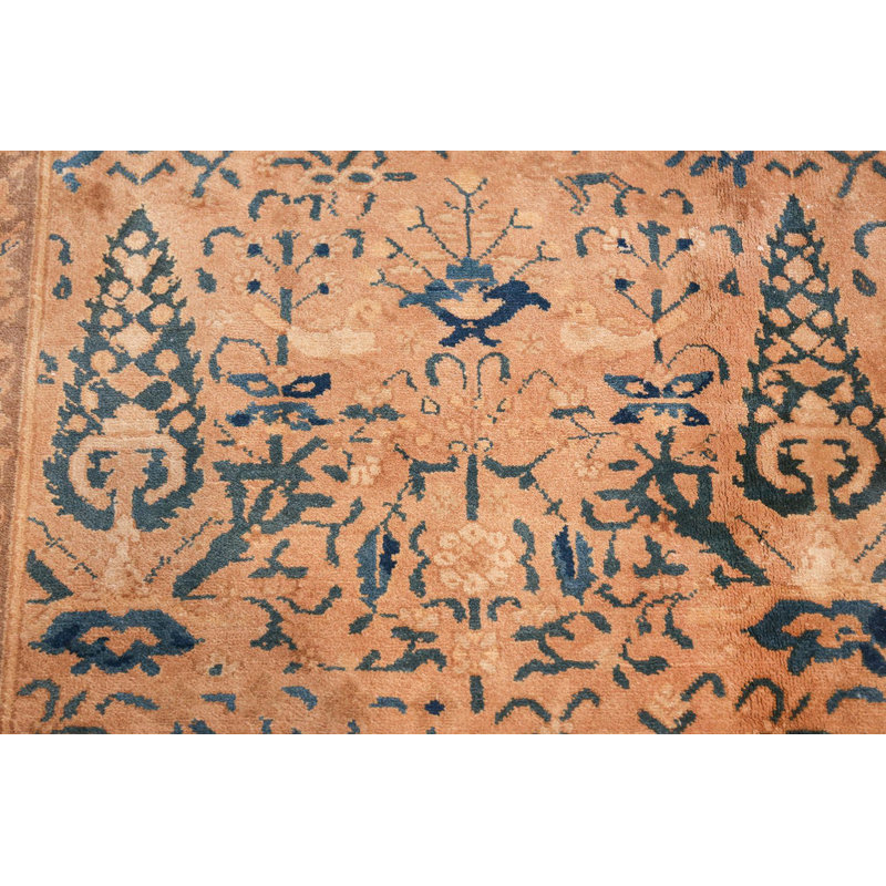Nazmiyal Collection Indian Decorative Antique Blue Brown Area Rug