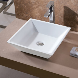 L-006 Bathroom Porcelain Ceramic Square Vessel Bathroom Sink