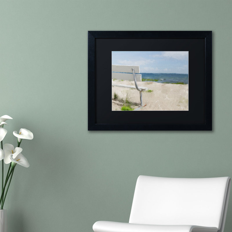 Trademark Art Beach On Long Island Sound By Lois Bryan Framed