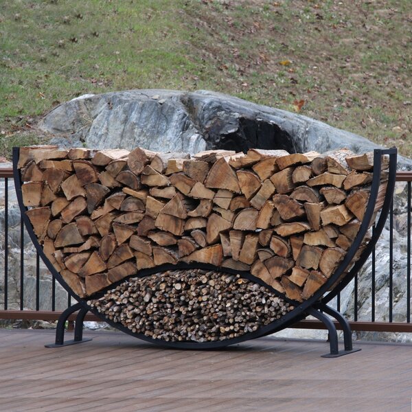 8' Round Firewood Log Rack With Kindling Kit By ShelterIt