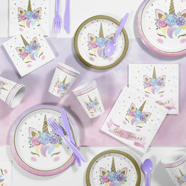 The Party Aisle Unicorn Baby Shower Party Paper Disposable