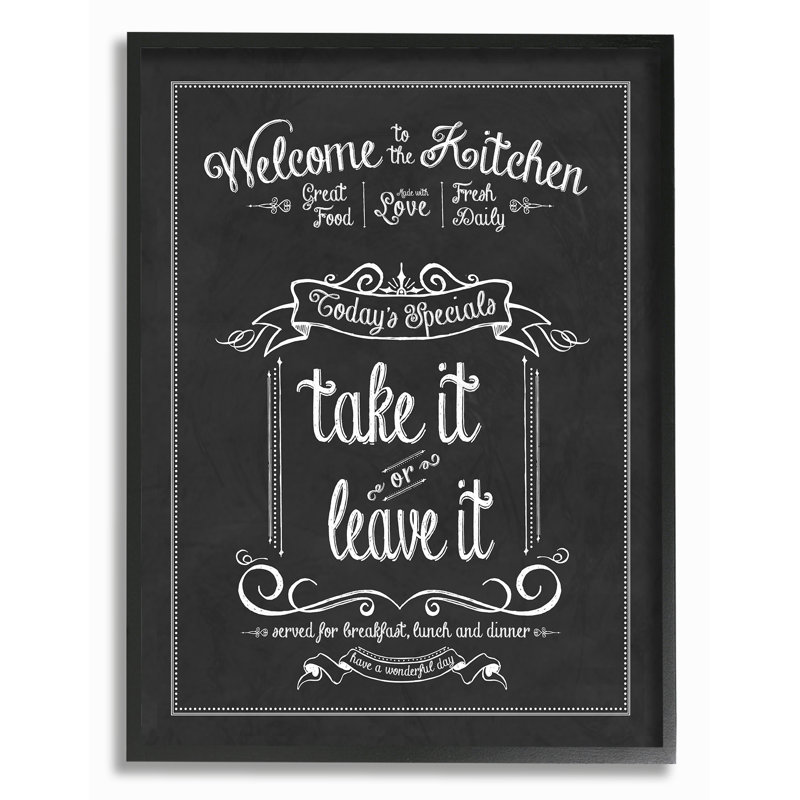 Stupell Industries Welcome To The Kitchen Chalkboard Textual Art