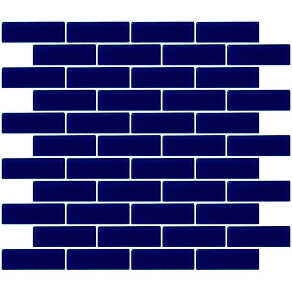 1 x 3 Glass Subway Tile in Navy Blue by Susan Jablon