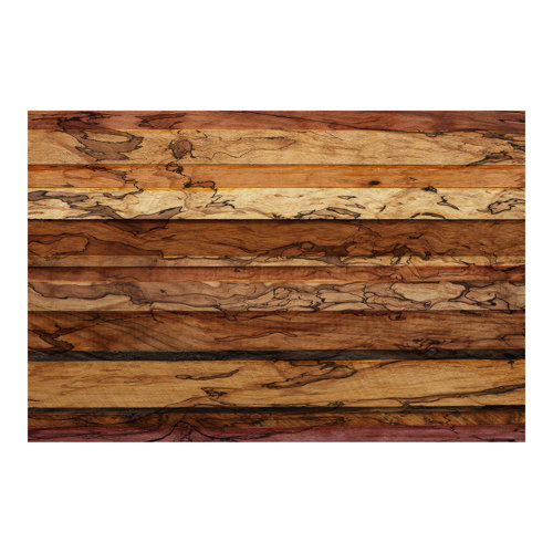 Woody Flamed 2.25m x 3.36m Textured Matte Peel & Stick Wall Mural East Urban Home