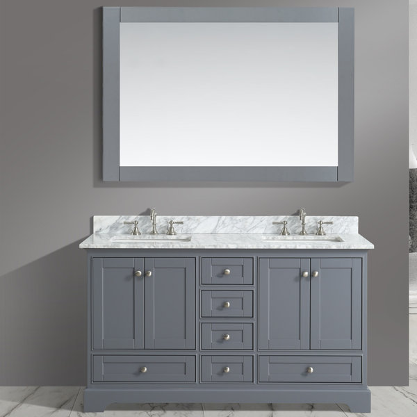 Castellanos 60 Double Bathroom Vanity Set with Mirror by Charlton Home