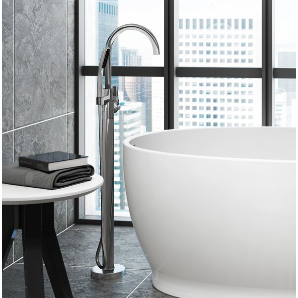 Round Single Handle Freestanding Tub Filler Trim with Hand Shower by Jacuzzi®