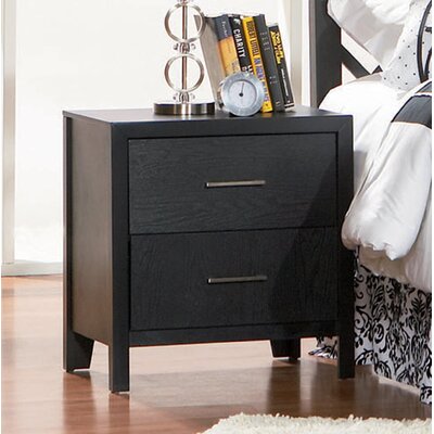 Latitude Run Austie 2 Drawer Nightstand In Black Latitude Run Dailymail