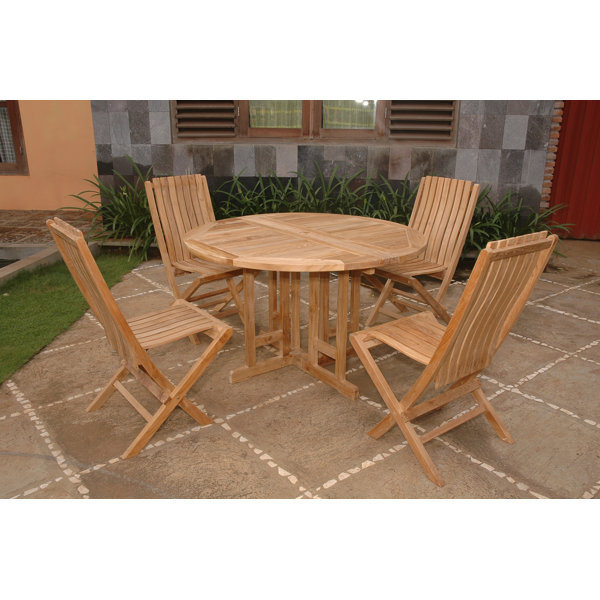 Farnam 5 Piece Teak Dining Set by Rosecliff Heights