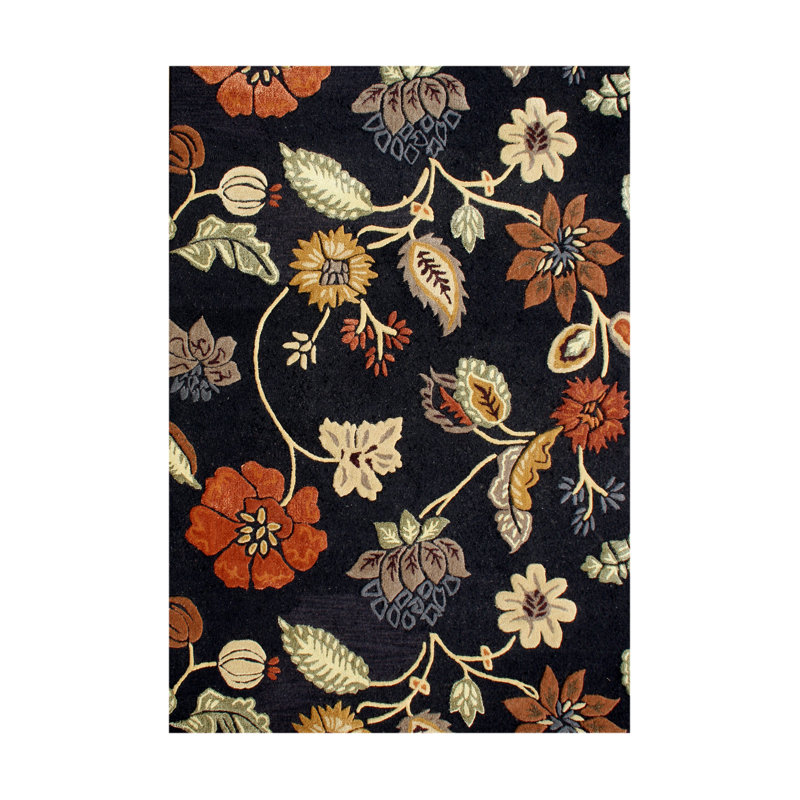 New Zealand Handmade Black Area Rug