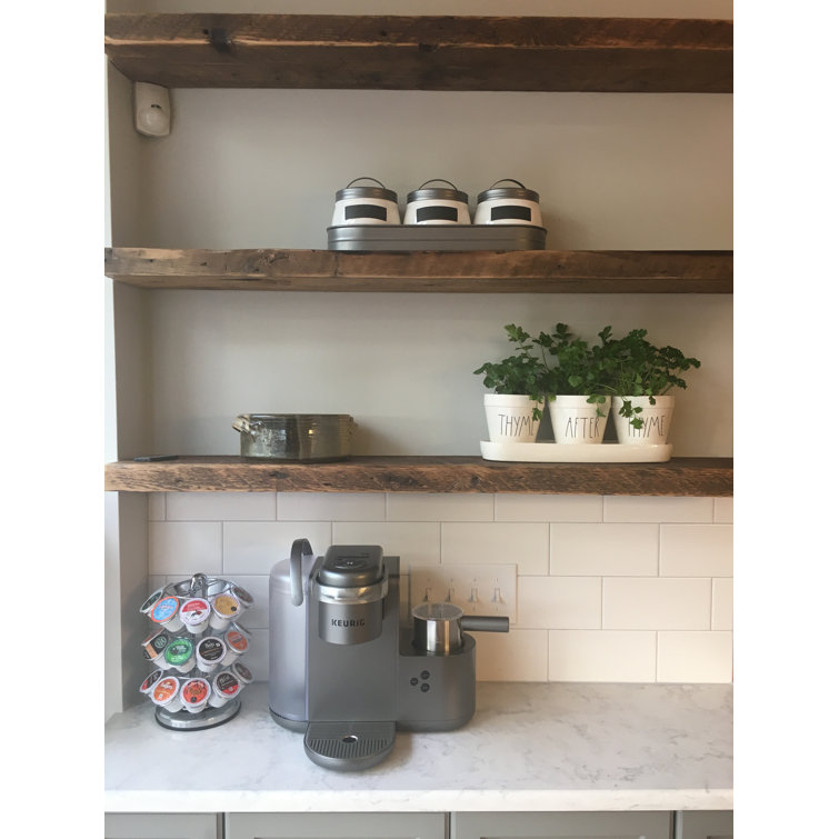 Andersonville Pine Solid Wood Floating Shelf with Reclaimed Wood