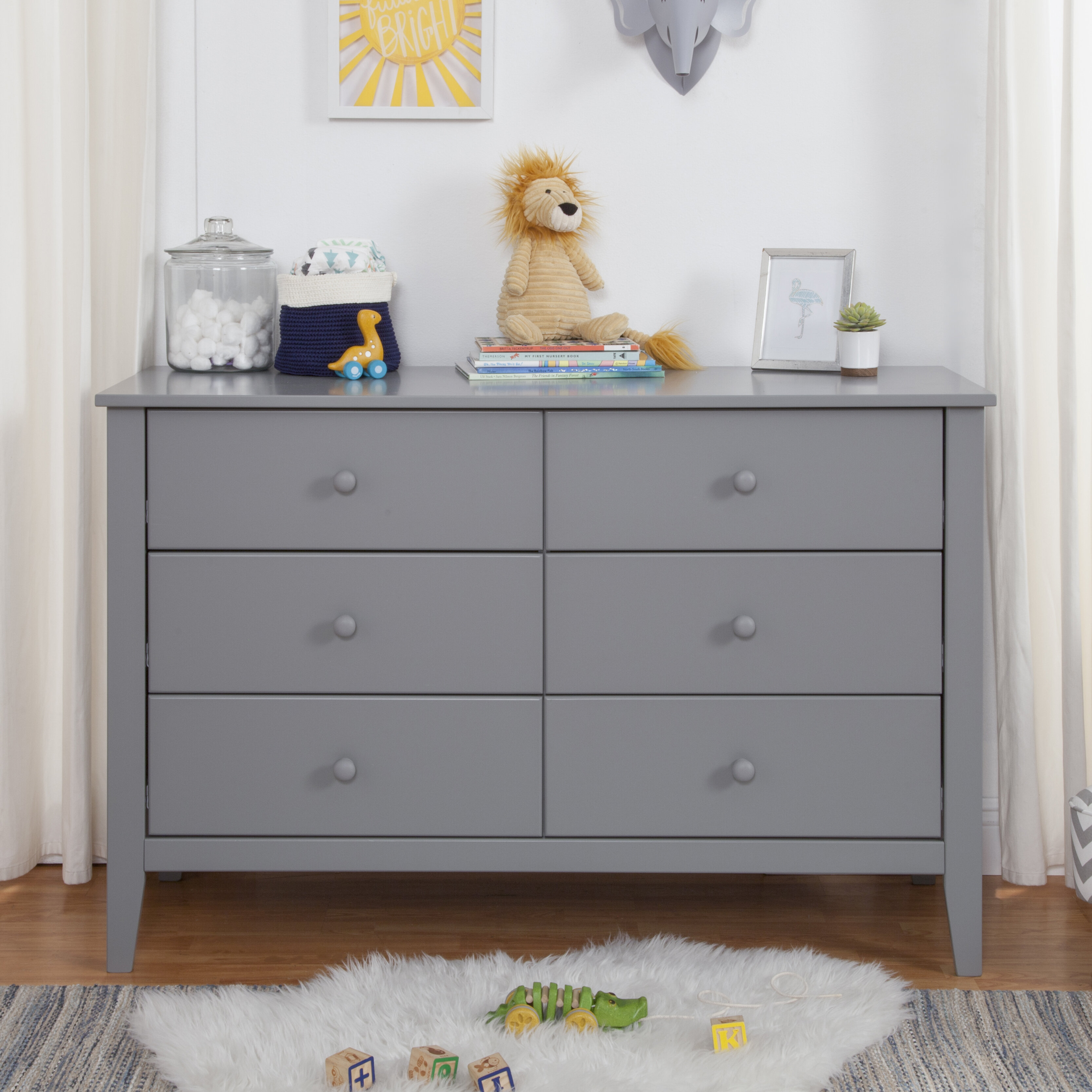 gray nursery dresser