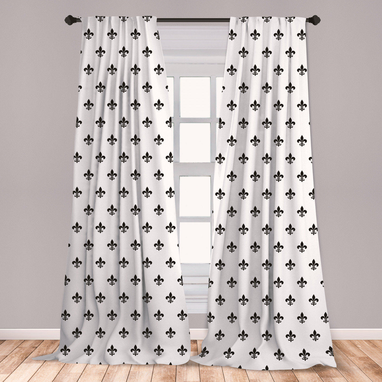 Ambesonne Fleur De Lis Curtains Pointed Leaves With Monochrome Design Abstract Clical Ornamental Pattern Window Treatments 2 Panel Set For Living Ambesonne Fleur De Lis Curtains Pointed Leaves With Monochrome Design Abstract Clical Ornamental Pattern Window Treatments 2 Panel Set For Living