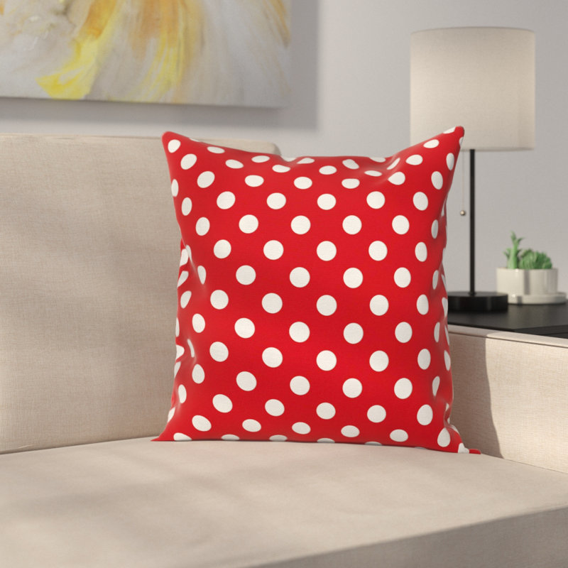 East Urban Home Polka Dots Circular Forms Square Pillow Cover