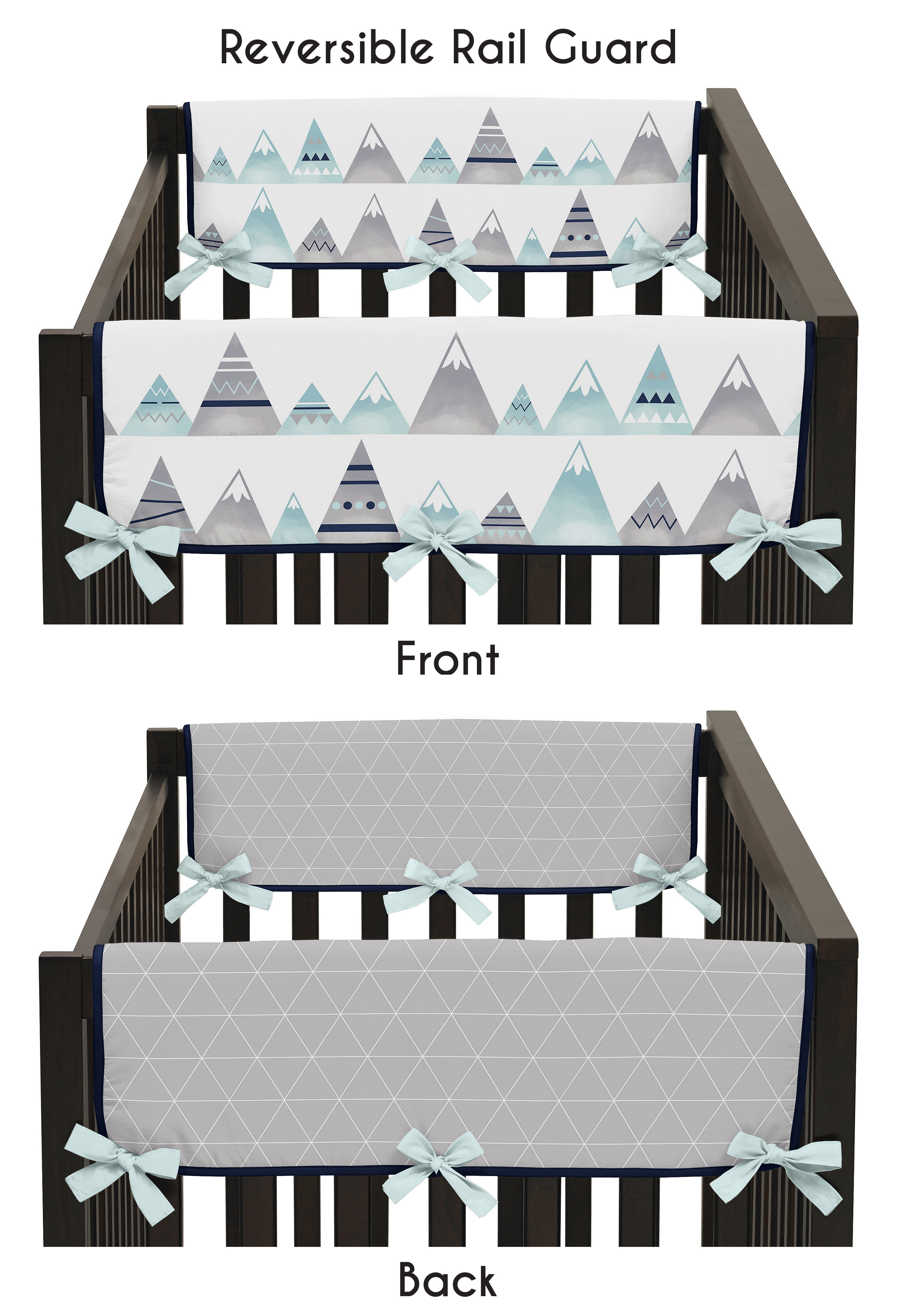 Sweet Jojo Designs 2 Piece Grey Side Crib Rail Guards Baby