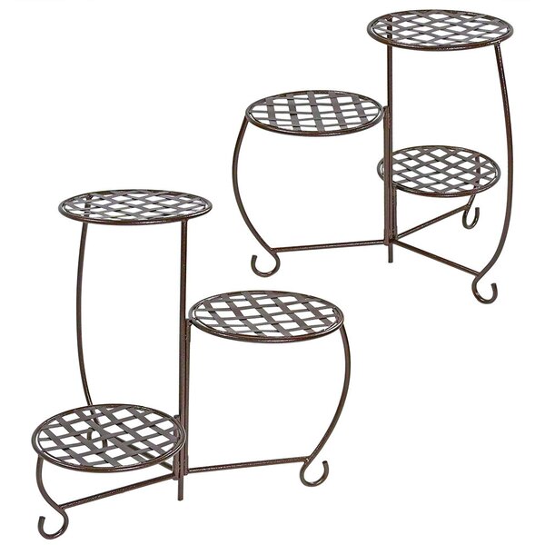 Bronze Checkered Triple Plant Stand (Set of 2) by Wildon Home ®
