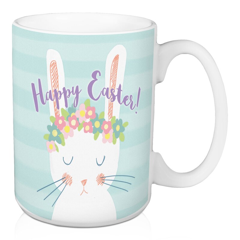 The Holiday Aisle Besser Cute Happy Easter Bunny Coffee Mug & Reviews ...