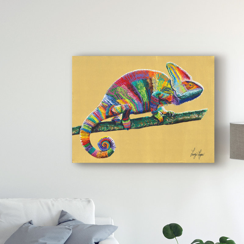 Ebern Designs Going Nowhere Lizard Acrylic Painting Print On