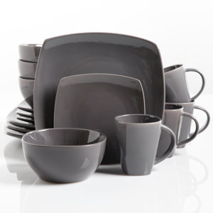 Rue Glossy 16 Piece Dinnerware Set, Service for 4