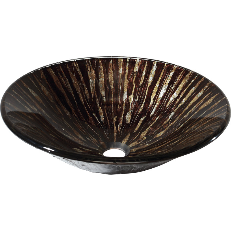 GVE450GE Glass Circular Vessel Bathroom Sink