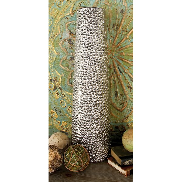 Silver Ceramic Decorative Vase by Latitude Run