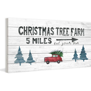 'Cut Your Own Christmas Tree' Textual Art on Wood