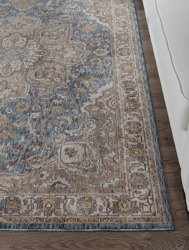 Matteson Traditional Navy/Orange Area Rug & Reviews Joss & Main