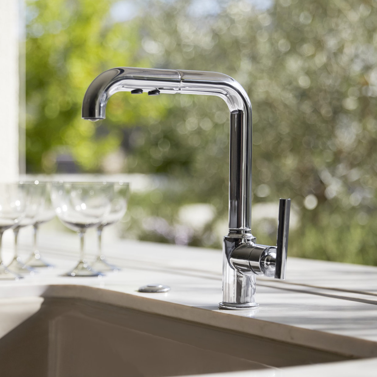 Purist Single Hole Kitchen Sink Faucet With 8 Pullout Spout Promotion Reviews Joss Main Purist Single Hole Kitchen Sink Faucet