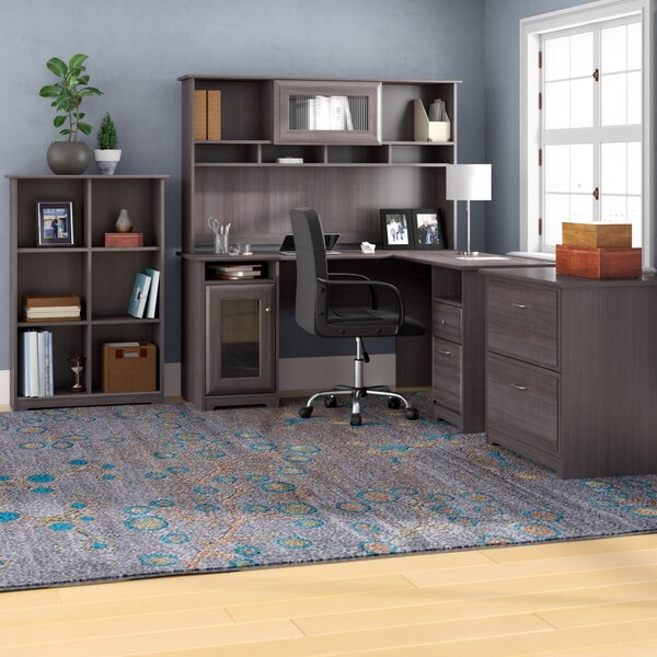 Hillsdale L-Shape Desk with Hutch, 6 Cube Bookcase and Lateral File by Red Barrel Studio