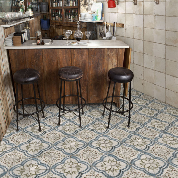 Alcaza 17.63 x 17.63 Ceramic Field Tile in Blue/Green by EliteTile