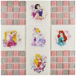 Disney Princess Bathroom Set Wayfair Disney Princesses Random Sized Gl Mosaic Tile In Glossy Pink