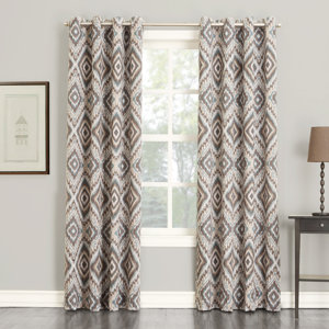 Orlando Global Ikat Room Darkening Grommet Single Curtain Panel