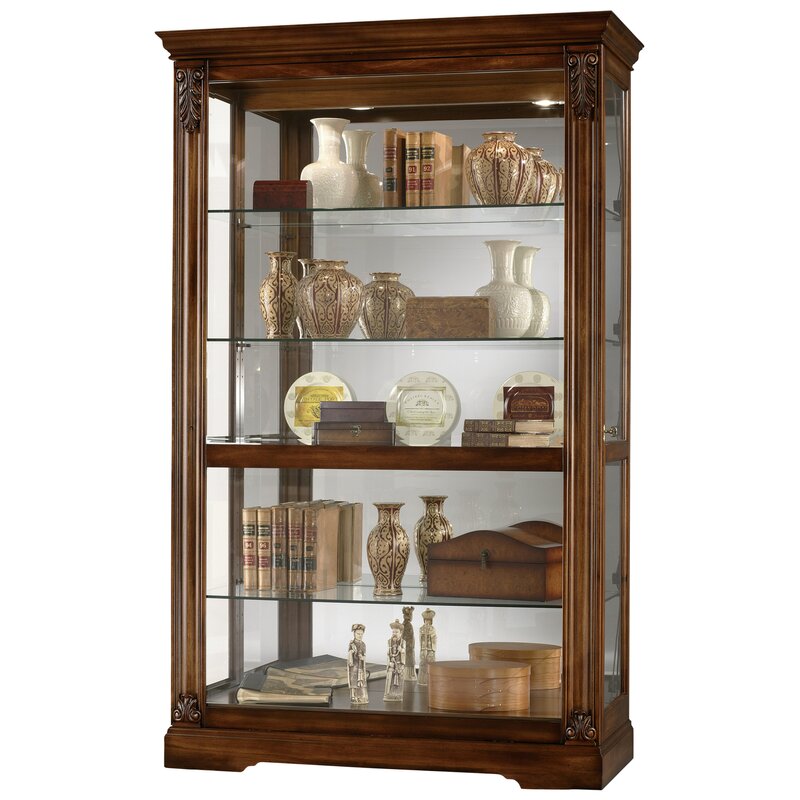 Darby Home Co Bratcher Curio Cabinet In Tuscany Cherry Wayfair