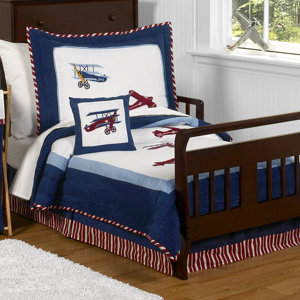 Vintage Aviator 5 Pieces Toddler Bedding Set