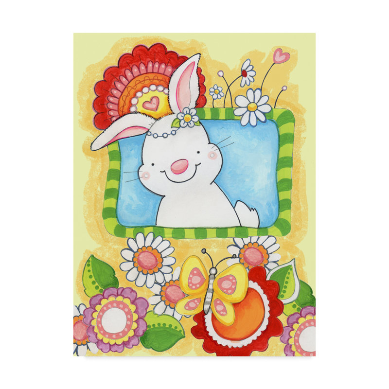 Trademark Art Spring Bunny Acrylic Painting Print On Wrapped