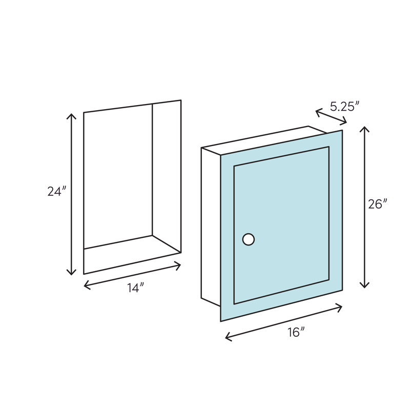 Ebern Designs Congdon 16 X 26 Recessed Framed Medicine Cabinet