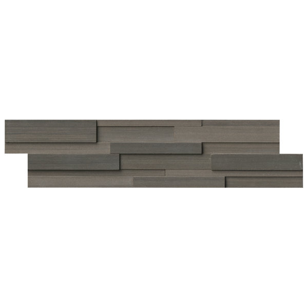 Wave 6 x 24 3D Honed Panel Random Sized Natural Stone Splitfaced Tile in Brown by MSI