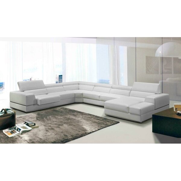 Coalpit Leather Right Hand Facing Reclining Sectional By Orren Ellis