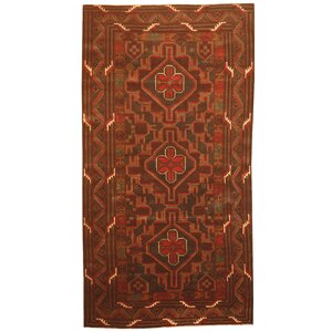 Balouchi Hand-Knotted Brown/Red Area Rug
