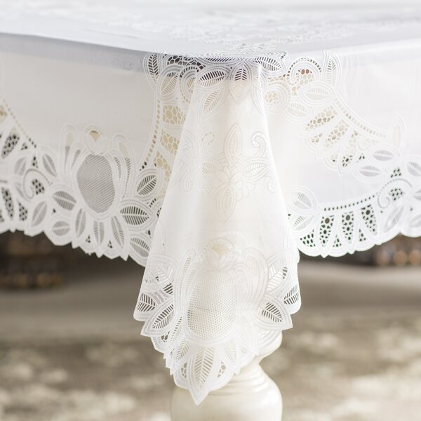 Fenn Crochet Vinyl Lace Rectangle Tablecloth by Astoria Grand