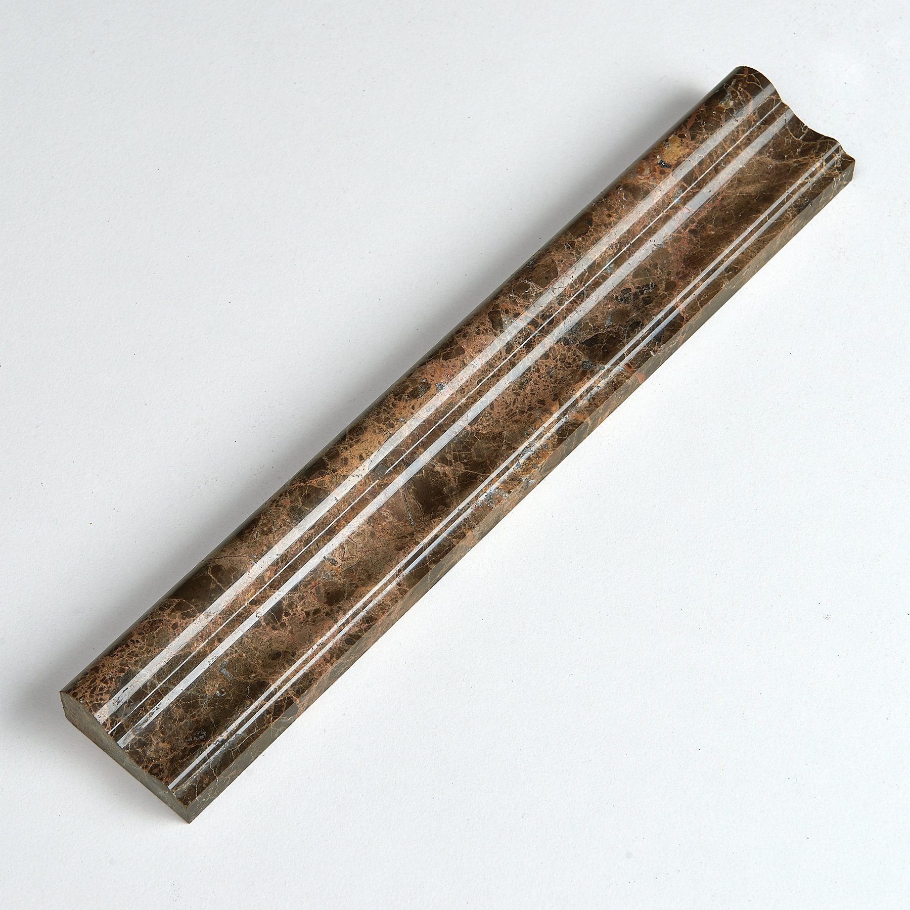 Matrixstoneusa 12 X 2 Polished Marble Chair Rail Tile Trim In Emperador Dark Wayfair Polished Marble Chair Rail Tile Trim