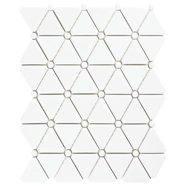 Esamo 10.13 x 12.88 Glass Mosaic Tile in White by EliteTile