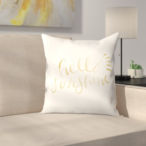 East Urban Home Jetty Printables Hello Sunshine Typography Throw