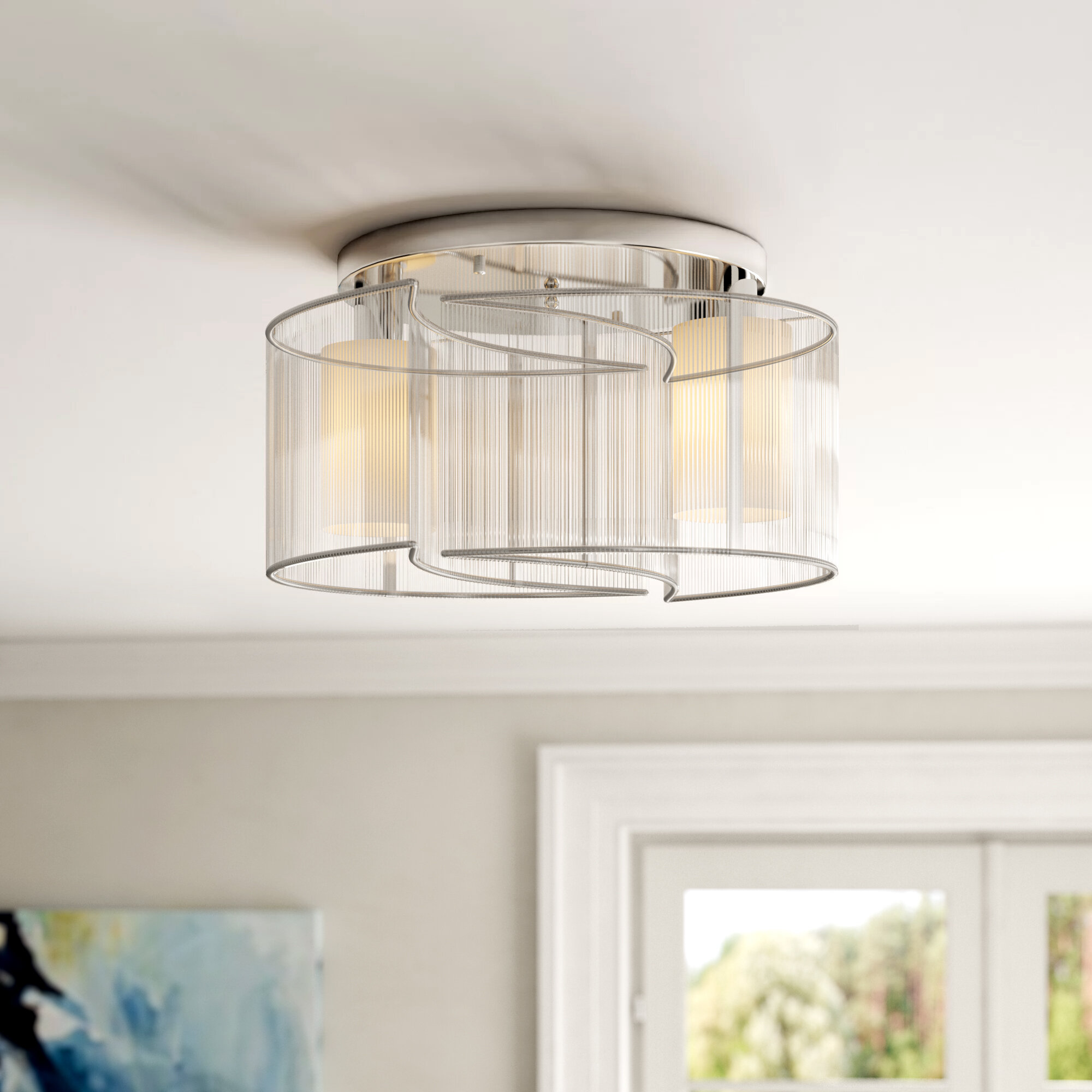 Three Posts 2 Light Flush Ceiling Light Reviews Wayfair Co Uk