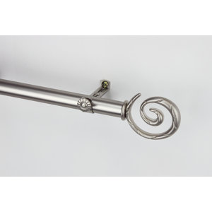 Modern Spiral Single Curtain Rod and Hardware Set