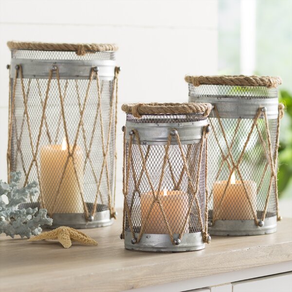 3-Piece Josephine Candle Lantern Set by Rosecliff Heights