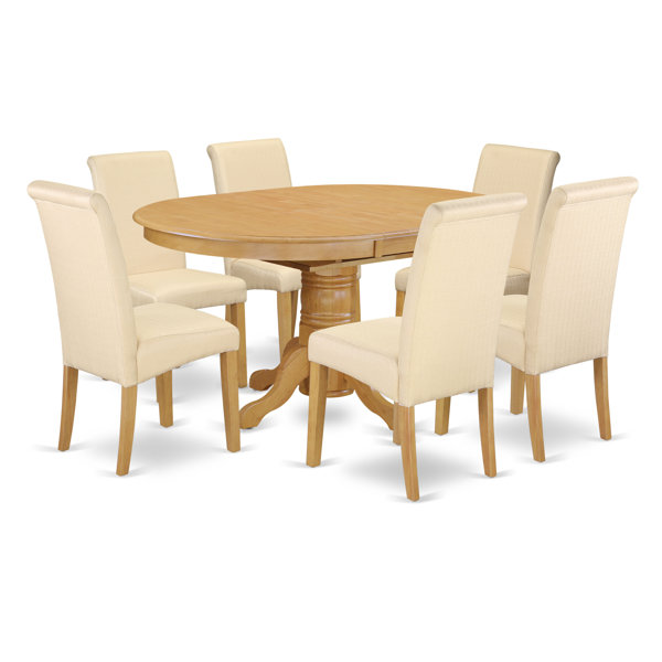 Park Row Oval Room Table 7 Piece Extendable Solid Wood Dining Set by Charlton Home Charlton Home