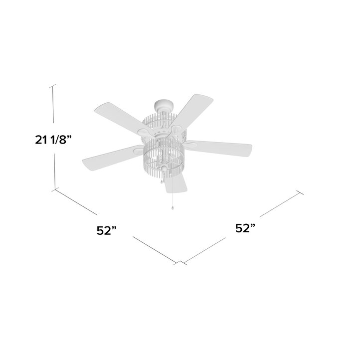 52 Ademar 5 Blade Ceiling Fan Light Kit Included