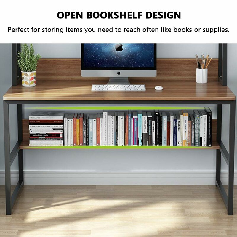 Ebern Designs Gosselin Credenza Desk With Hutch Reviews Wayfair